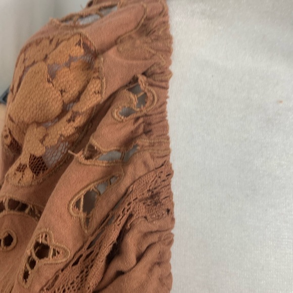 Free People Intimately Regina Brown Eyelet Bodysuit- NWOT - Picture 6 of 17